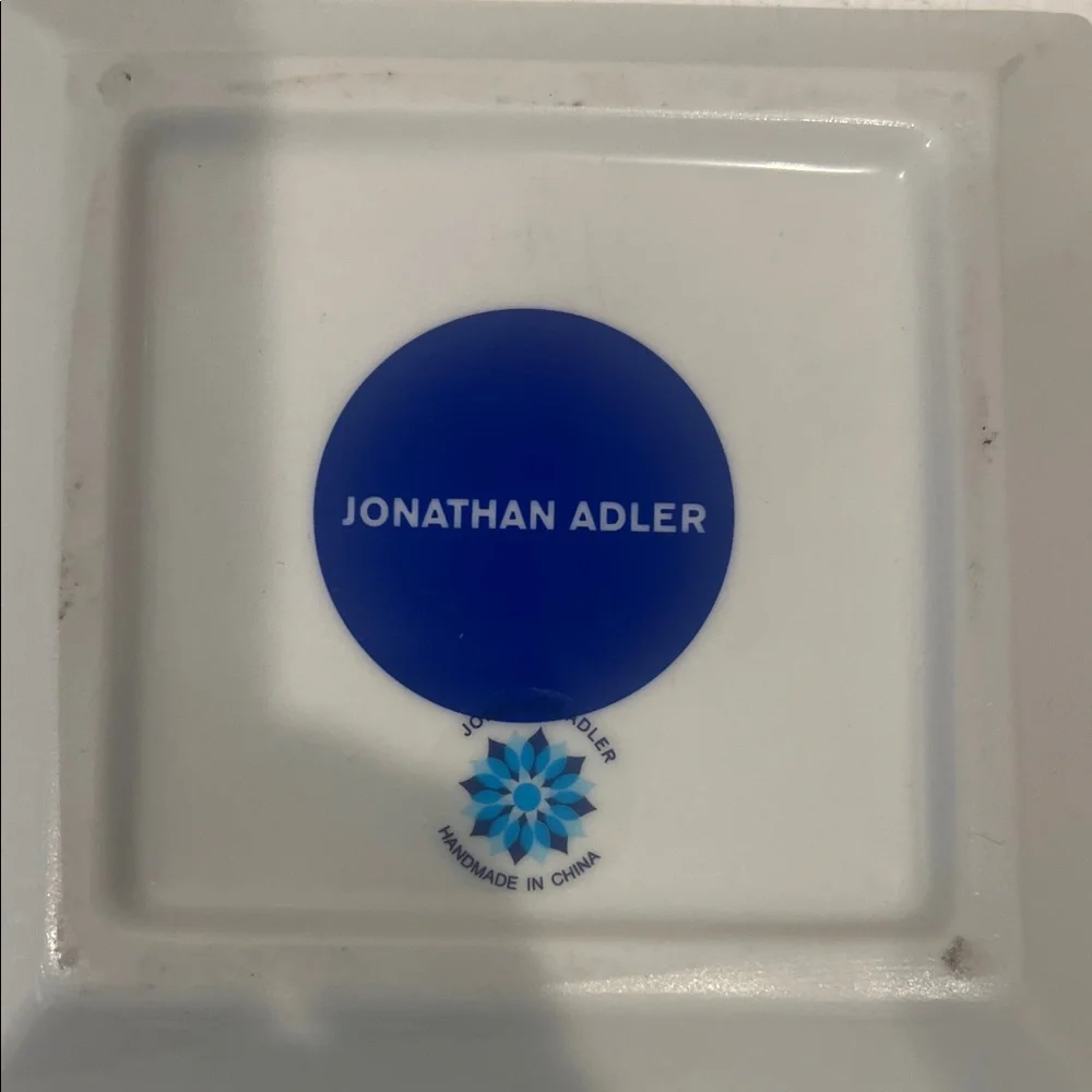 Jonathan Adler Blue and Gold Geometric Tray